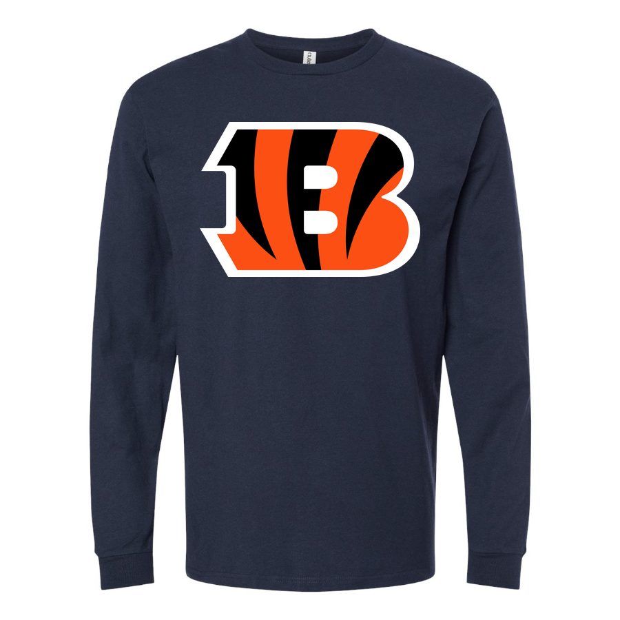 Men's Cincinnati Bengals Long sleeves Cotton Blend T-Shirt - Navy
