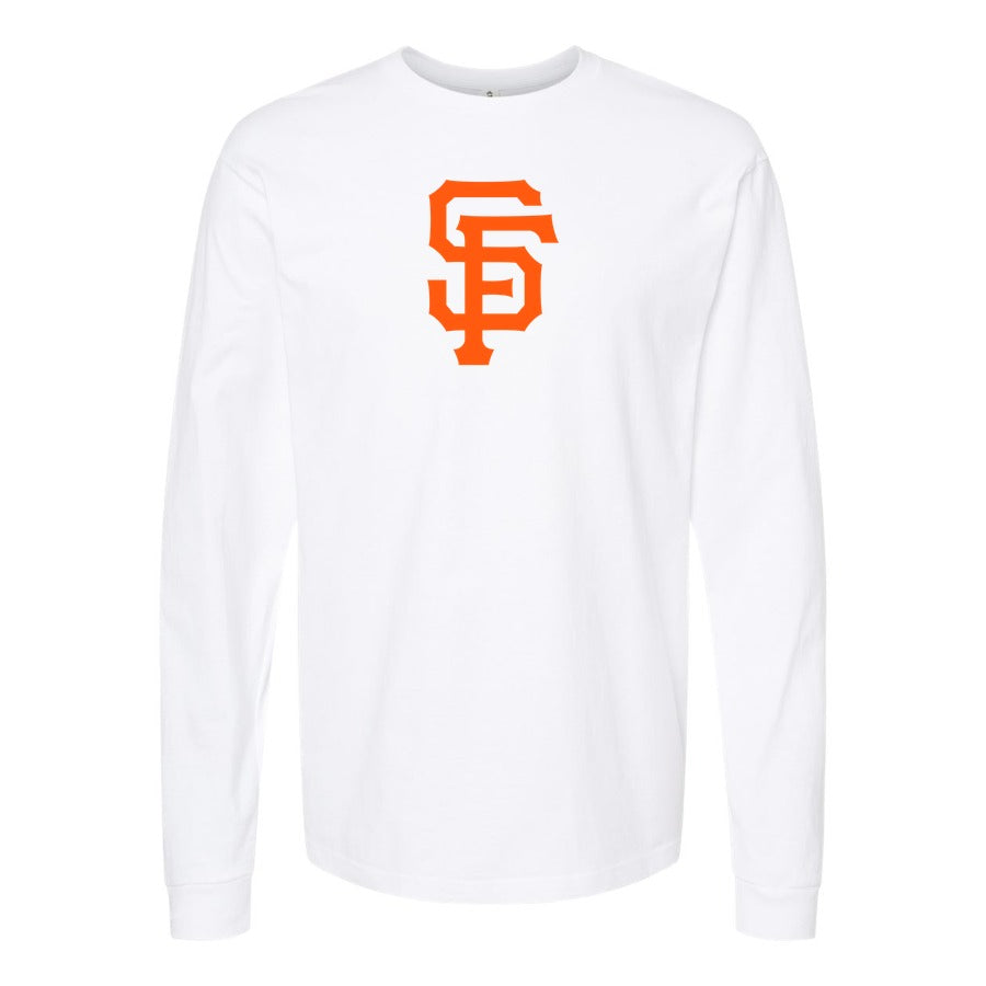 Men's San Francisco Giants Long sleeves Cotton Blend T-Shirt - White