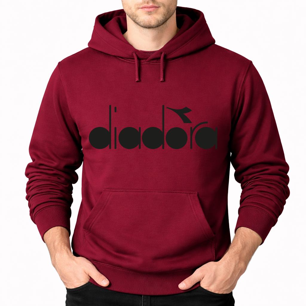 Men's Diadora Pullover Hoodie - Burgundy
