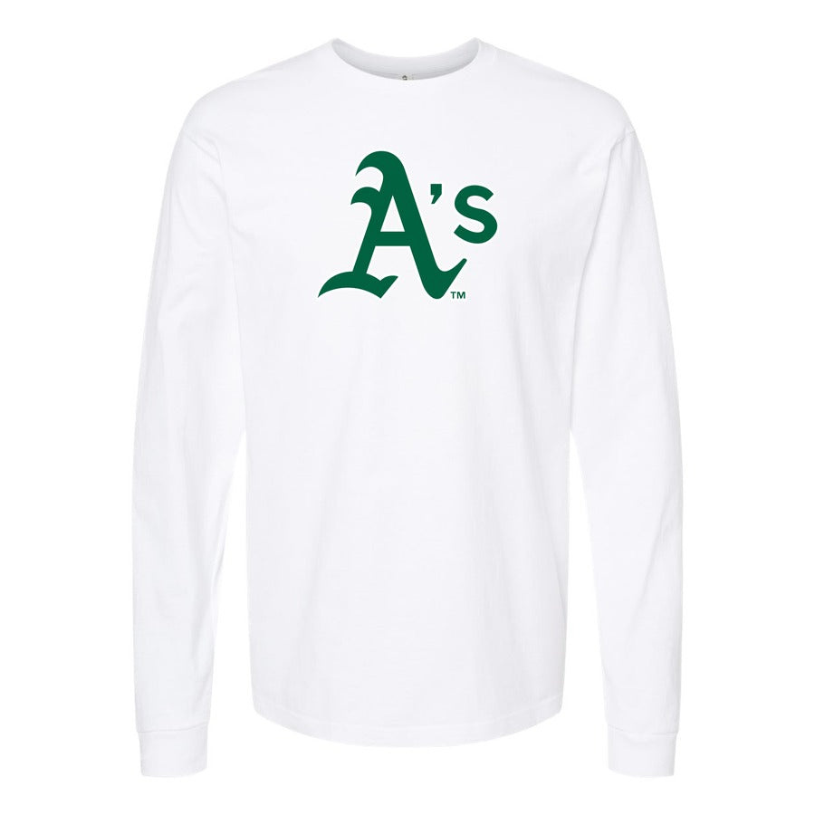 Men's Oakland Athletics Long sleeves Cotton Blend T-Shirt - White