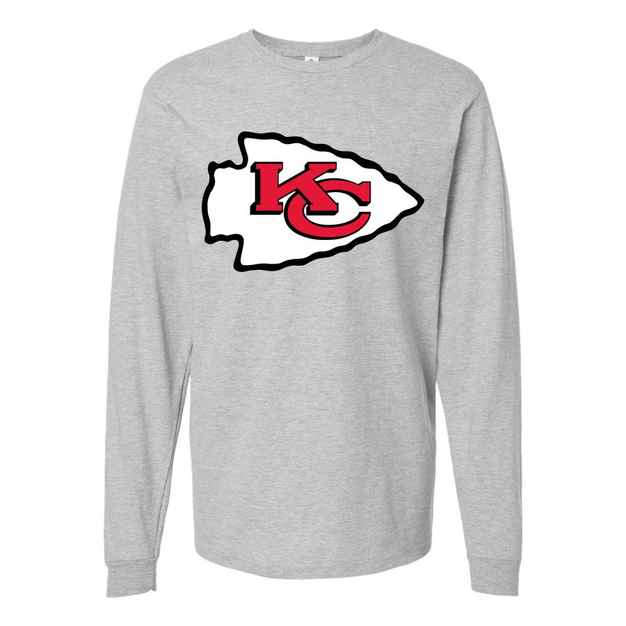 Men's Kansas City Chiefs Long sleeves Cotton Blend T-Shirt - Gray