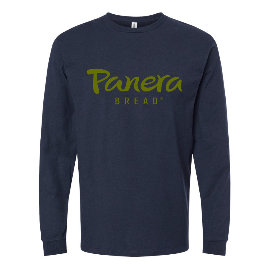 Men's Panera-Bread-logo Long sleeves Cotton Blend T-Shirt - Navy