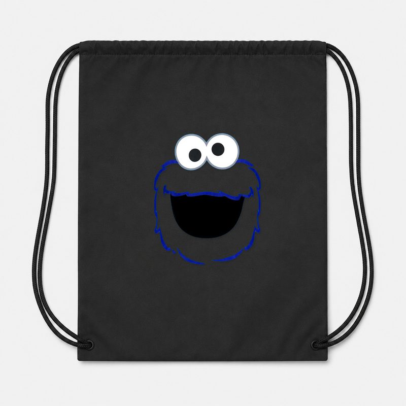 Cookie Monster Drawstring Bag - Black