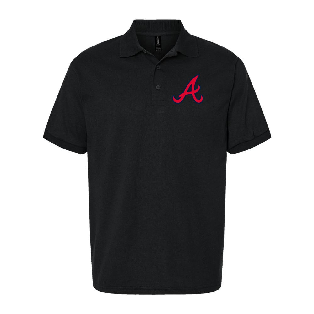 Men's Atlanta Braves Dry Blend Polo - Black