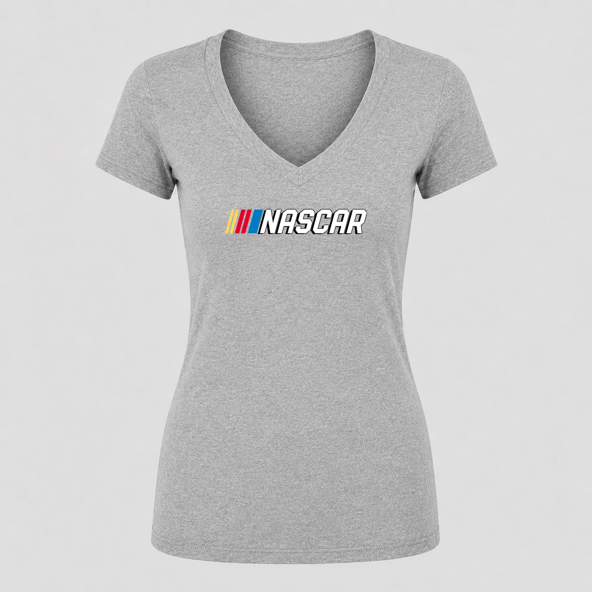 Women's NASCAR V Neck T-Shirt in gray