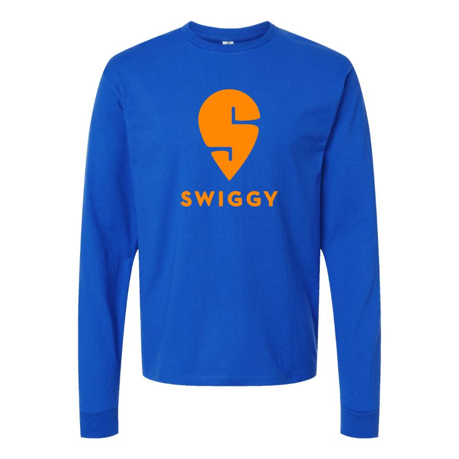 Men's Logo-Swiggy-1536x864 Long sleeves Cotton Blend T-Shirt - Blue