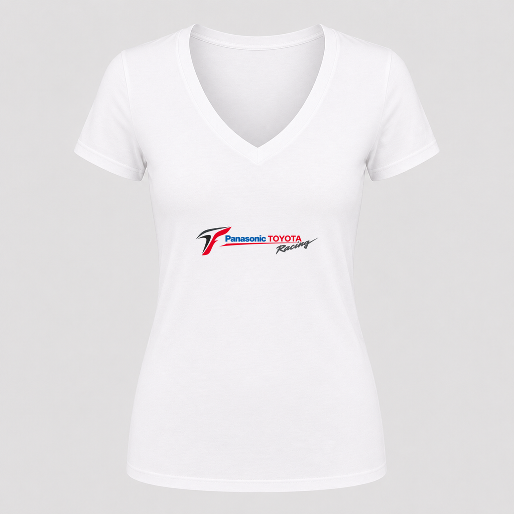 Women's Panasonic Toyota Racing V Neck T-Shirt in white