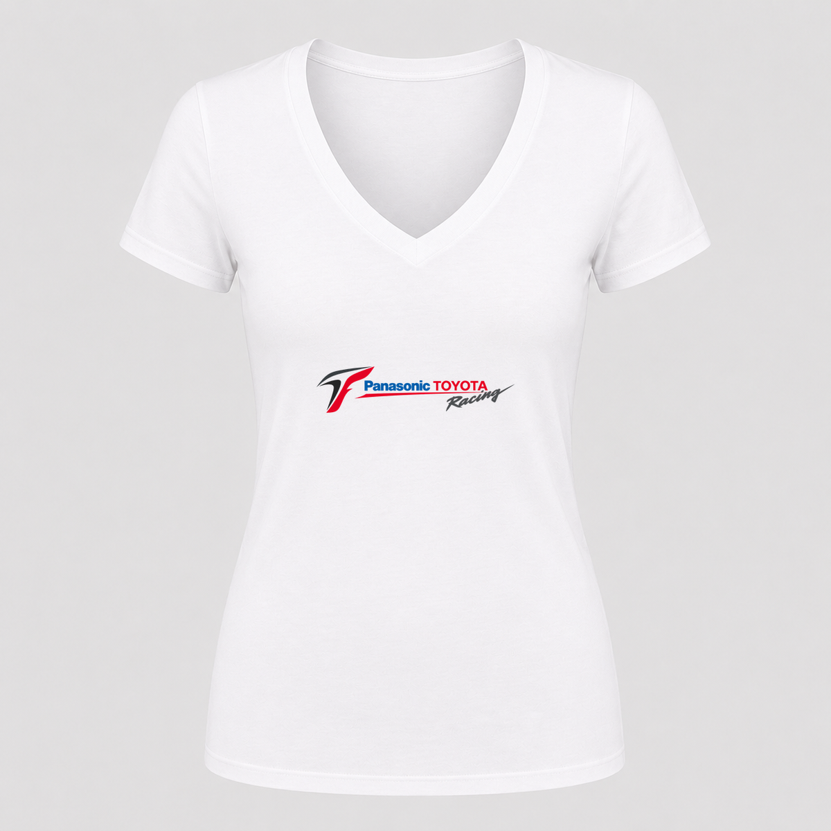 Women's Panasonic Toyota Racing V Neck T-Shirt in white