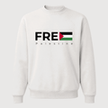 Men's Free Palestine Black Logo Crewneck Sweatshirt - White