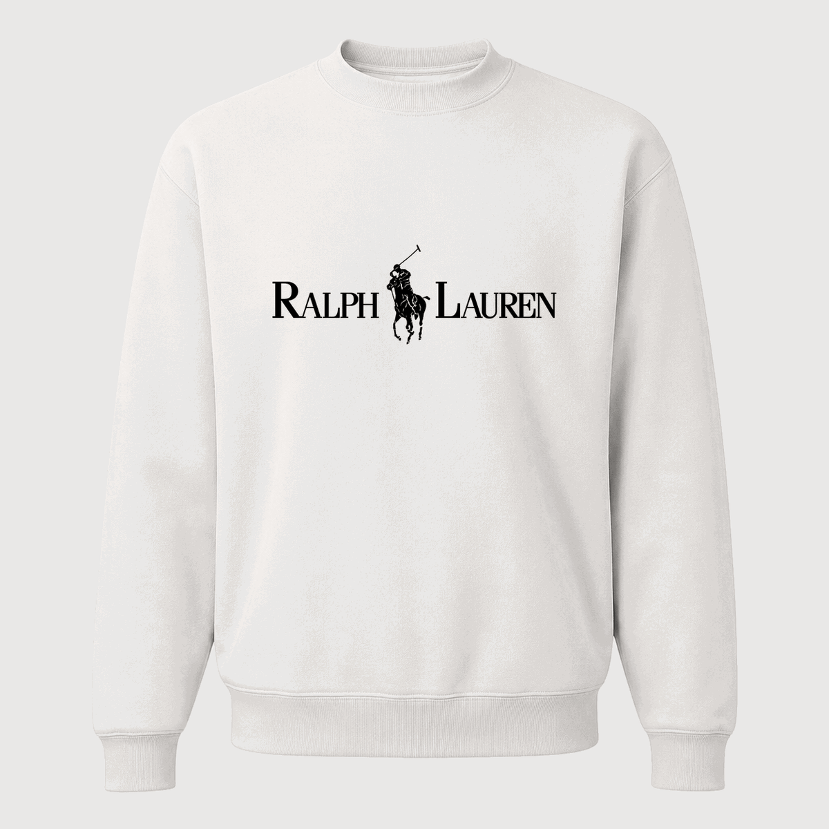 Men's Polo Ralph Lauren Black Logo Crewneck Sweatshirt - White