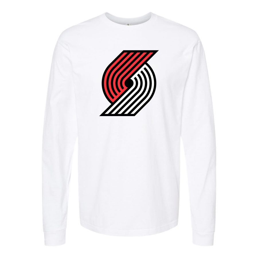 Men's Portland Trail Blazers Long sleeves Cotton Blend T-Shirt - White