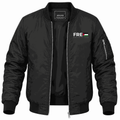 Men's Free Palestine White Lightweight Bomber Jacket - Black