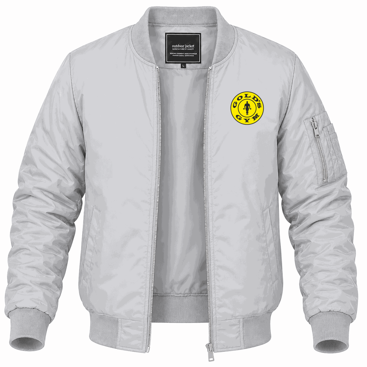 Men's Gold's Gym Lightweight Bomber Jacket - Gray