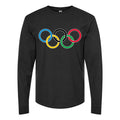 Men's Olympic Ring BK-logo Long sleeves Cotton Blend T-Shirt - Black