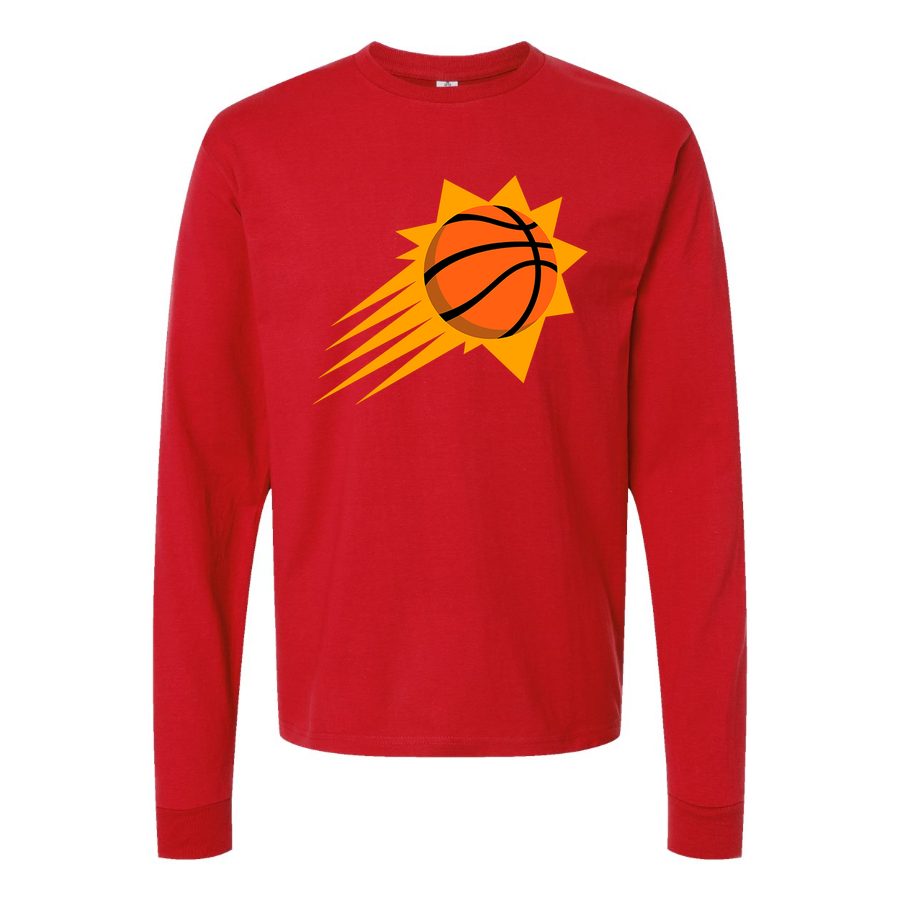 Men's Phoenix Suns Long sleeves Cotton Blend T-Shirt - Red