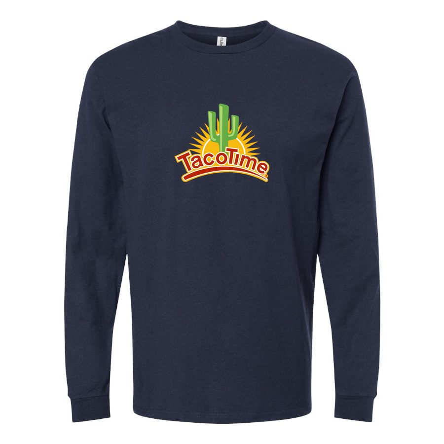 Men's Logo-TacoTime-1536x865 Long sleeves Cotton Blend T-Shirt - Navy