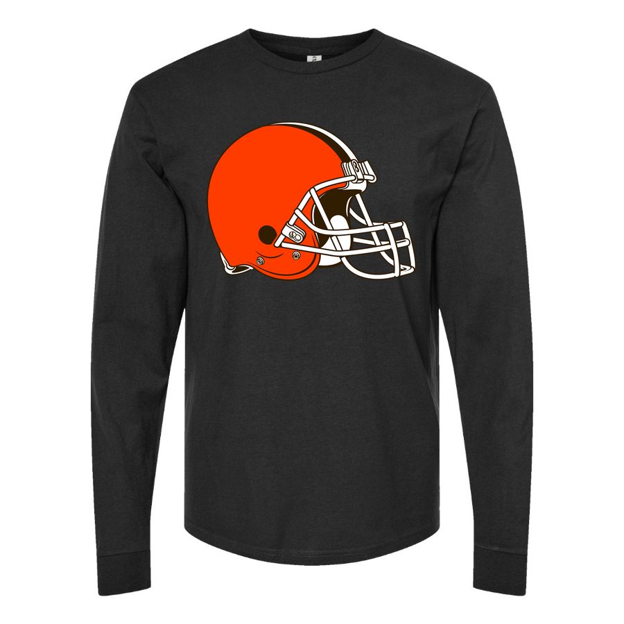 Men's Cleveland Browns Long sleeves Cotton Blend T-Shirt - Black