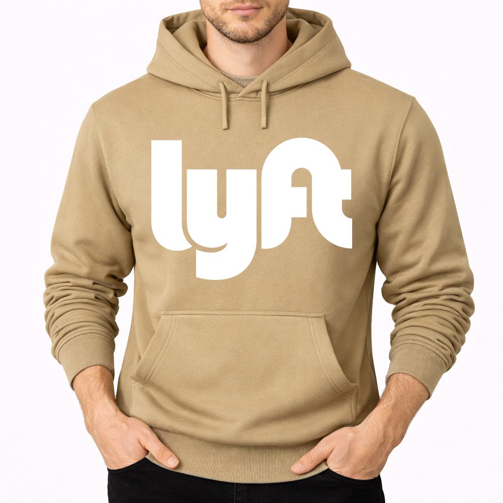 Men's Lyft White Pullover Hoodie - Tan