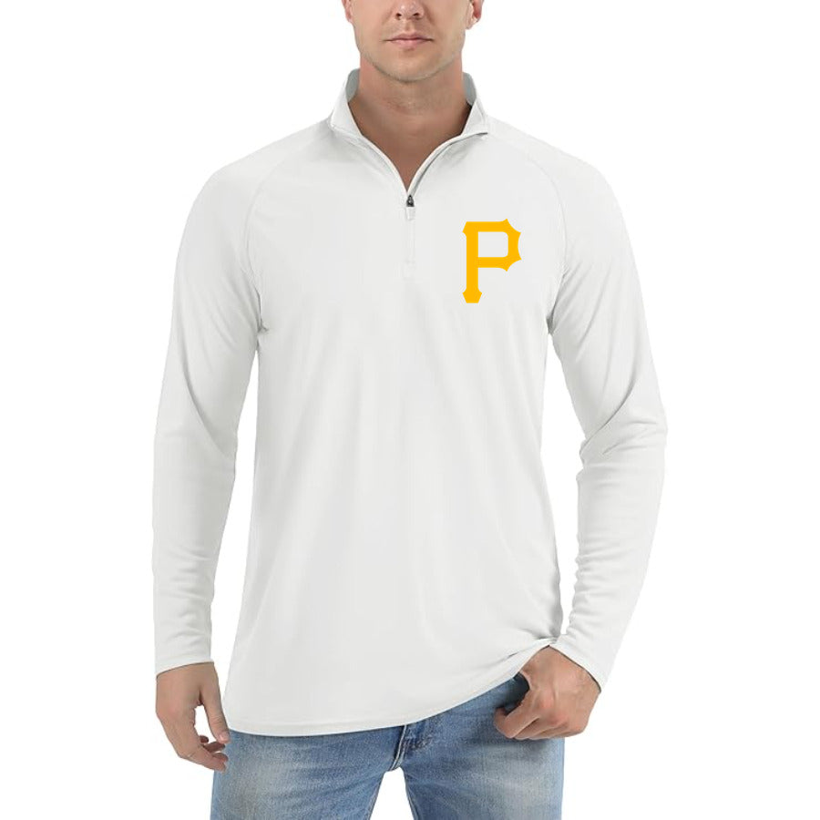 Pittsburgh Pirates quarter-zip athletic shirt in White