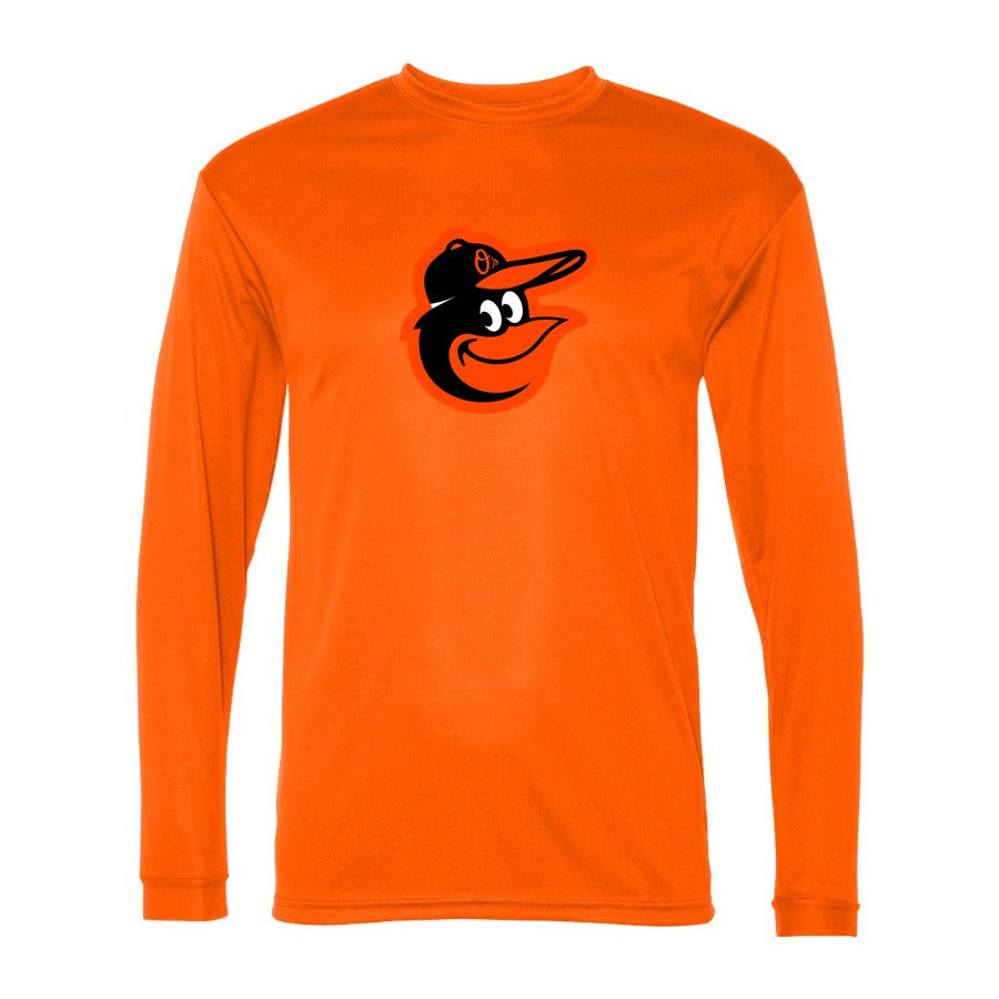 Men's Baltimore Orioles Polyester Long Sleeve T-Shirt - Orange