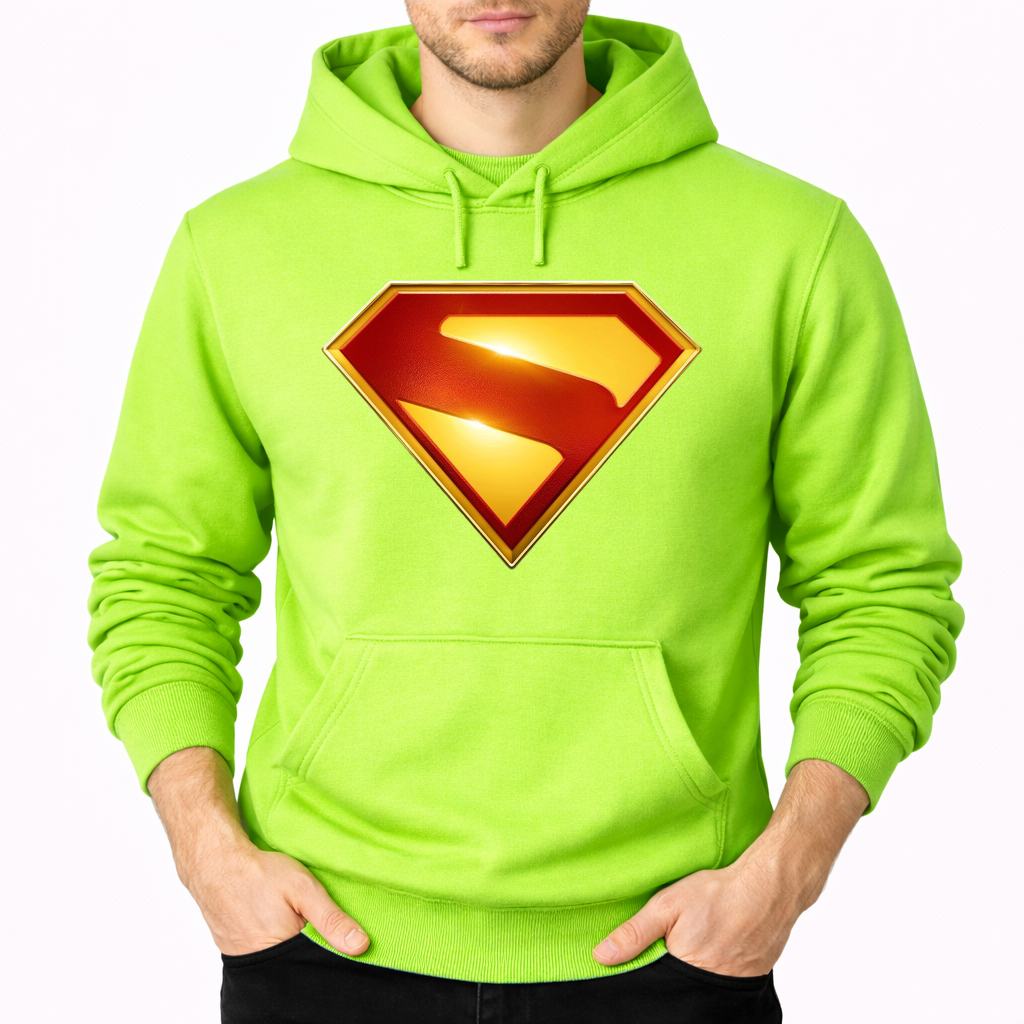 Men's Superman 2025 Pullover Hoodie - Lime green