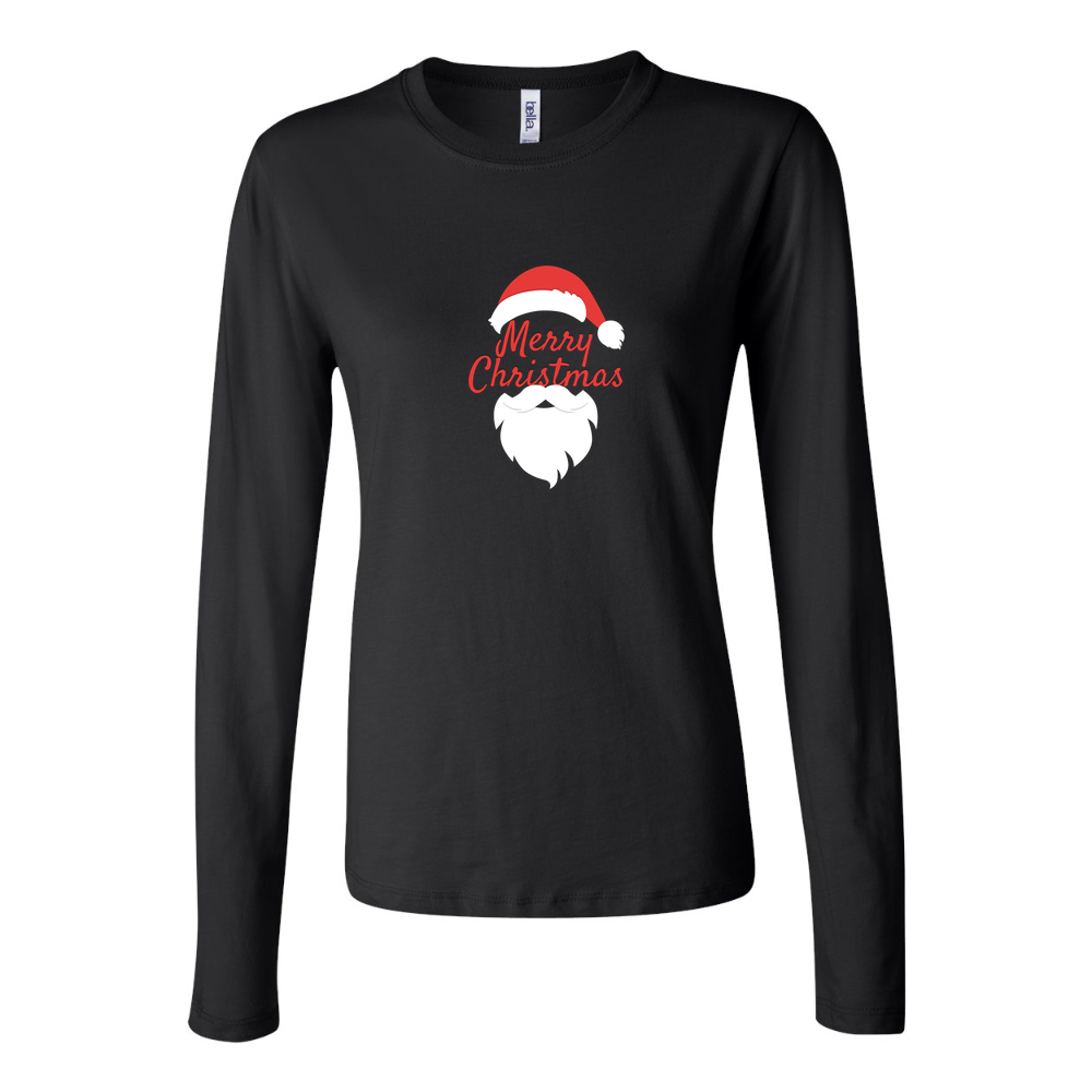 Women's merry christmas icon and santa claus free png 1 Long Sleeve T-Shirt - Black