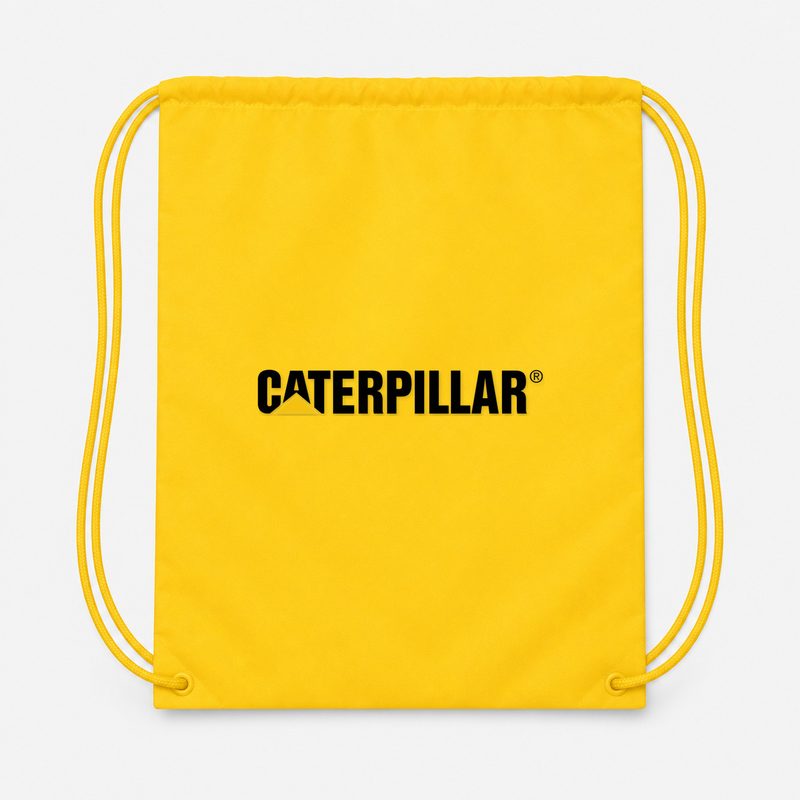 Caterpillar Black Drawstring Bag - Yellow