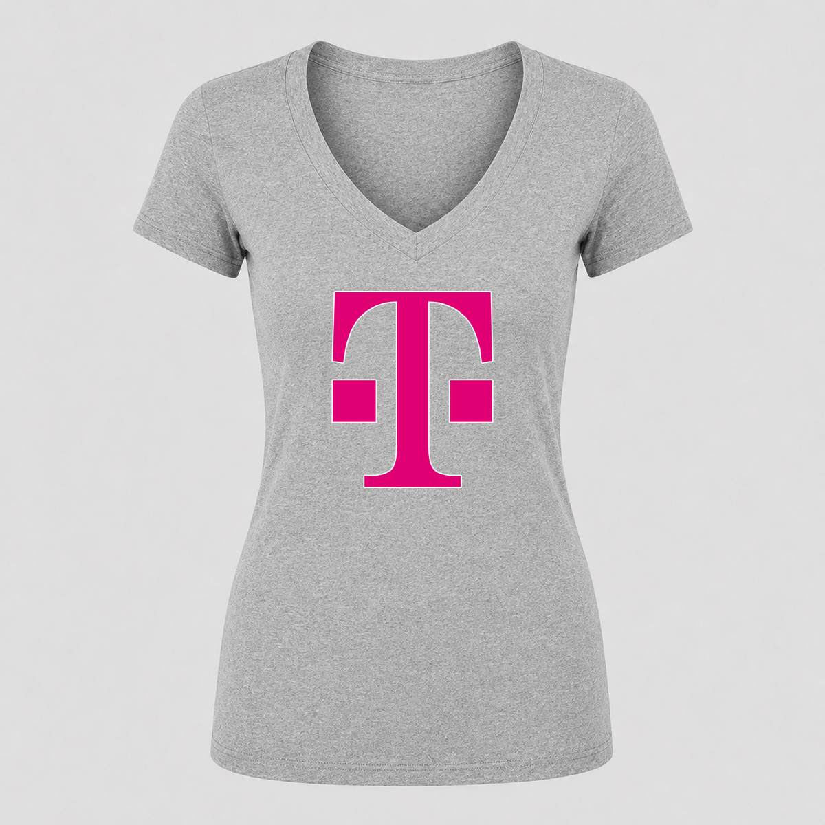 Women's T-Mobile V Neck T-Shirt in gray