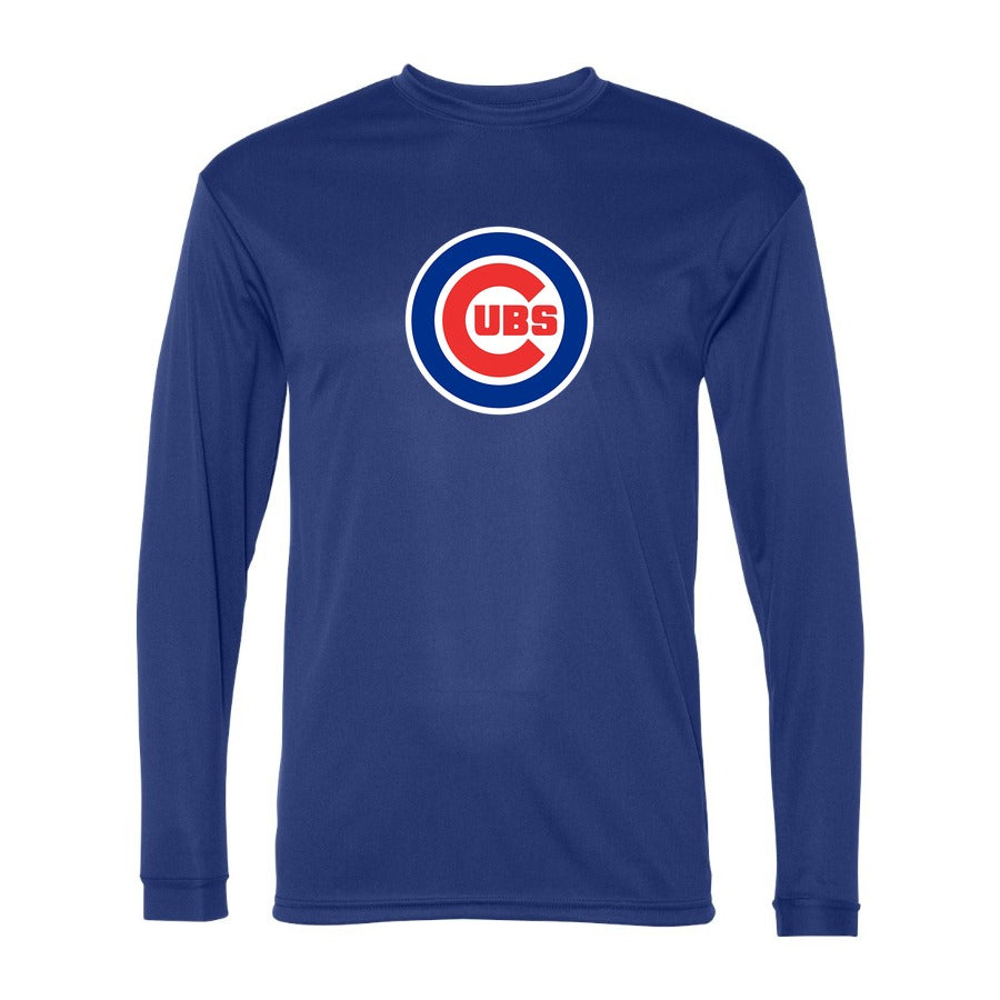 Men's Chicago Cubs Polyester Long Sleeve T-Shirt - Blue