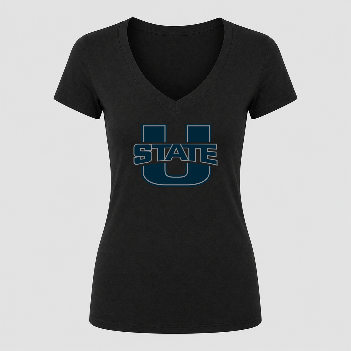 Women's Utah State Aggies V Neck T-Shirt in black