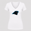 Women's Carolina Panthers V Neck T-Shirt in white