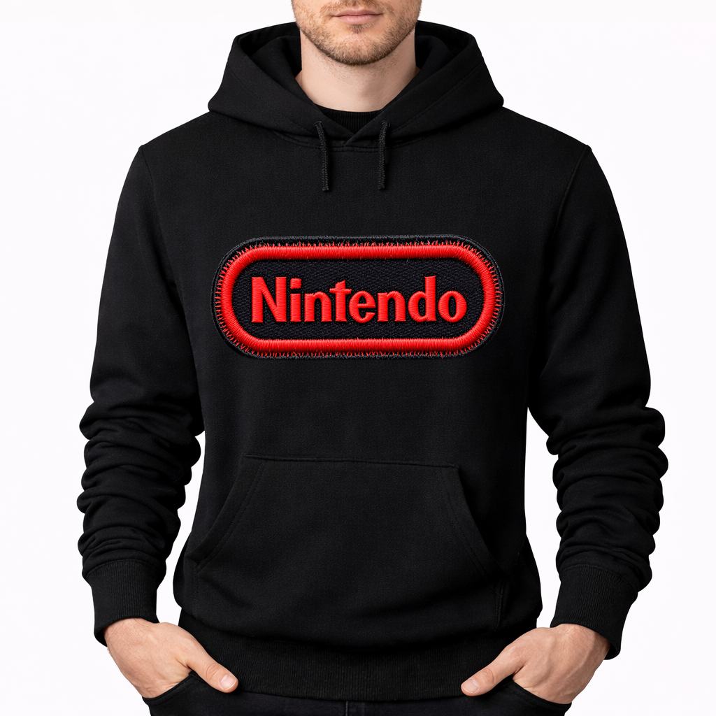 Men's Nintendo Pullover Hoodie - Black