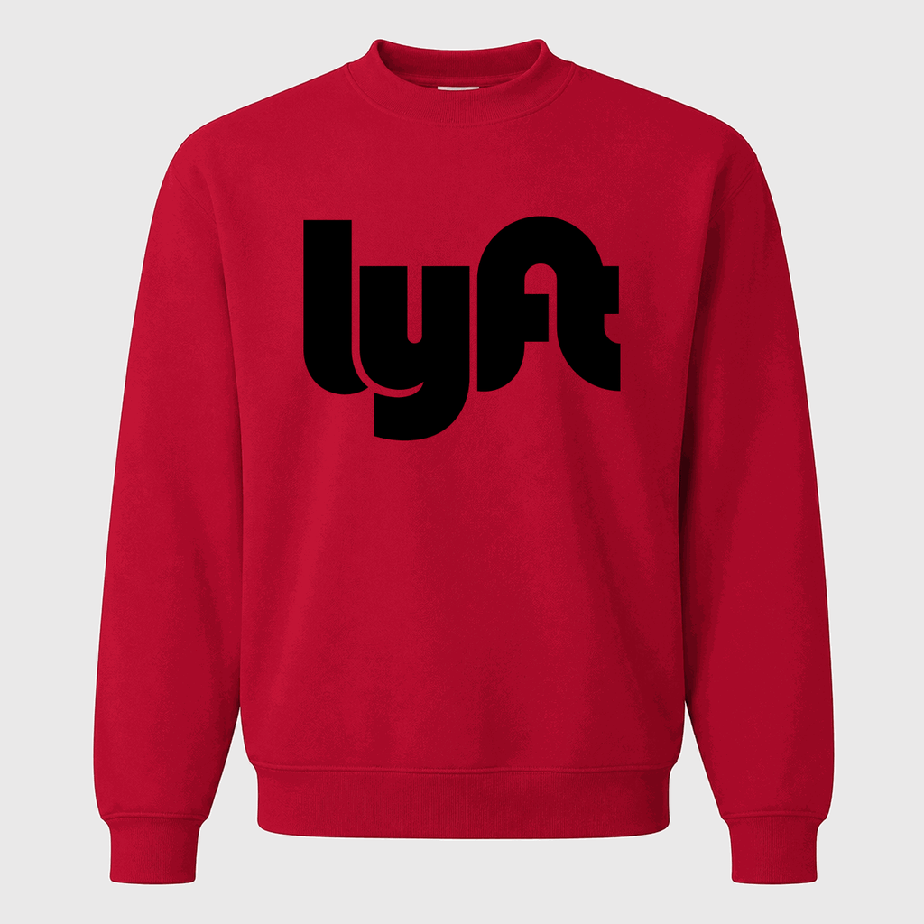Men's Lyft Black Logo Crewneck Sweatshirt - Red