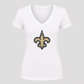 Women's New Orleans Saints V Neck T-Shirt in white