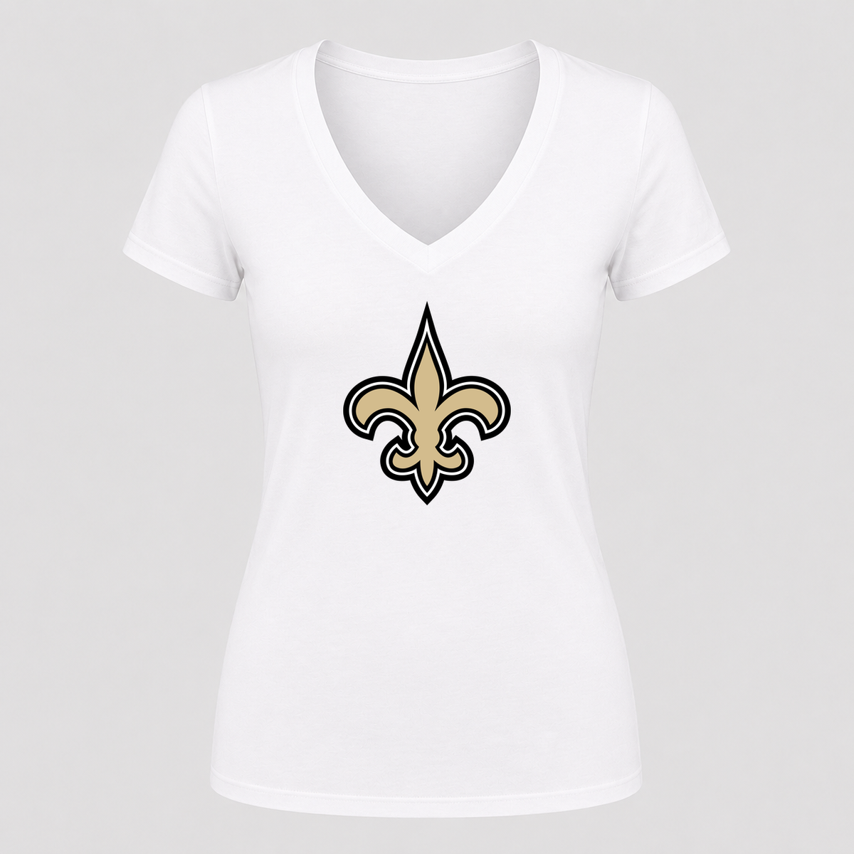 Women's New Orleans Saints V Neck T-Shirt in white