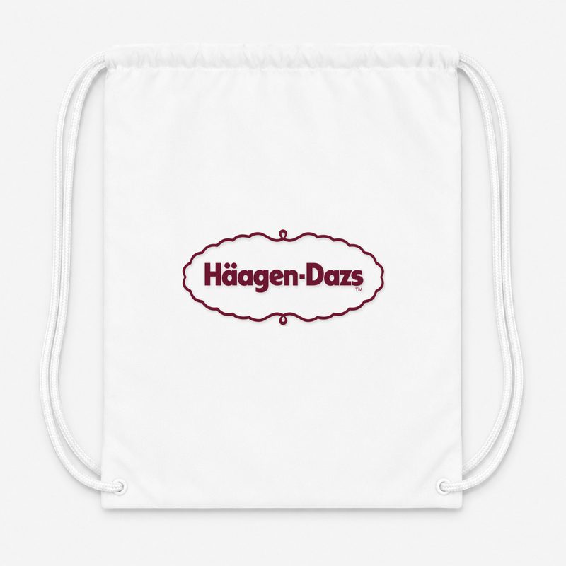 Haagen Datz Food Drawstring Bag - White