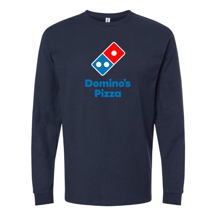 Men's Domino s Pizza Long sleeves Cotton Blend T-Shirt - Navy
