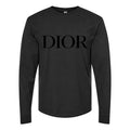 Men's Dior-Logo-1536x864 Long sleeves Cotton Blend T-Shirt - Black