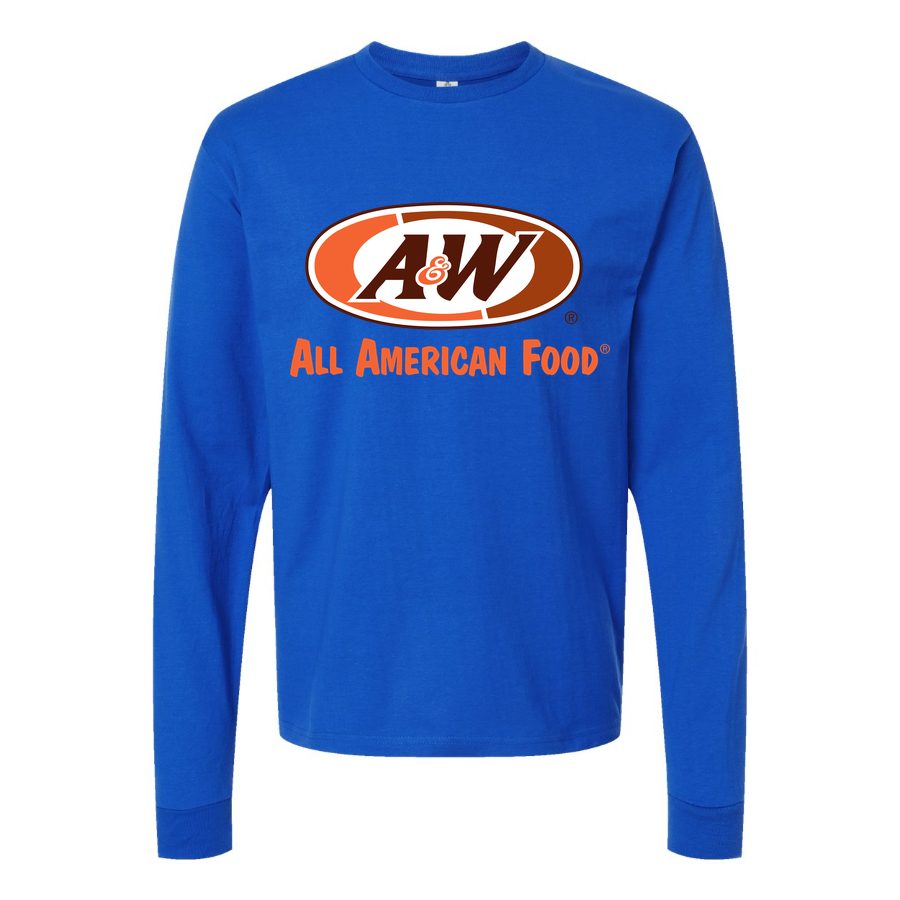 Men's Logo-AW-1536x864 Long sleeves Cotton Blend T-Shirt - Blue