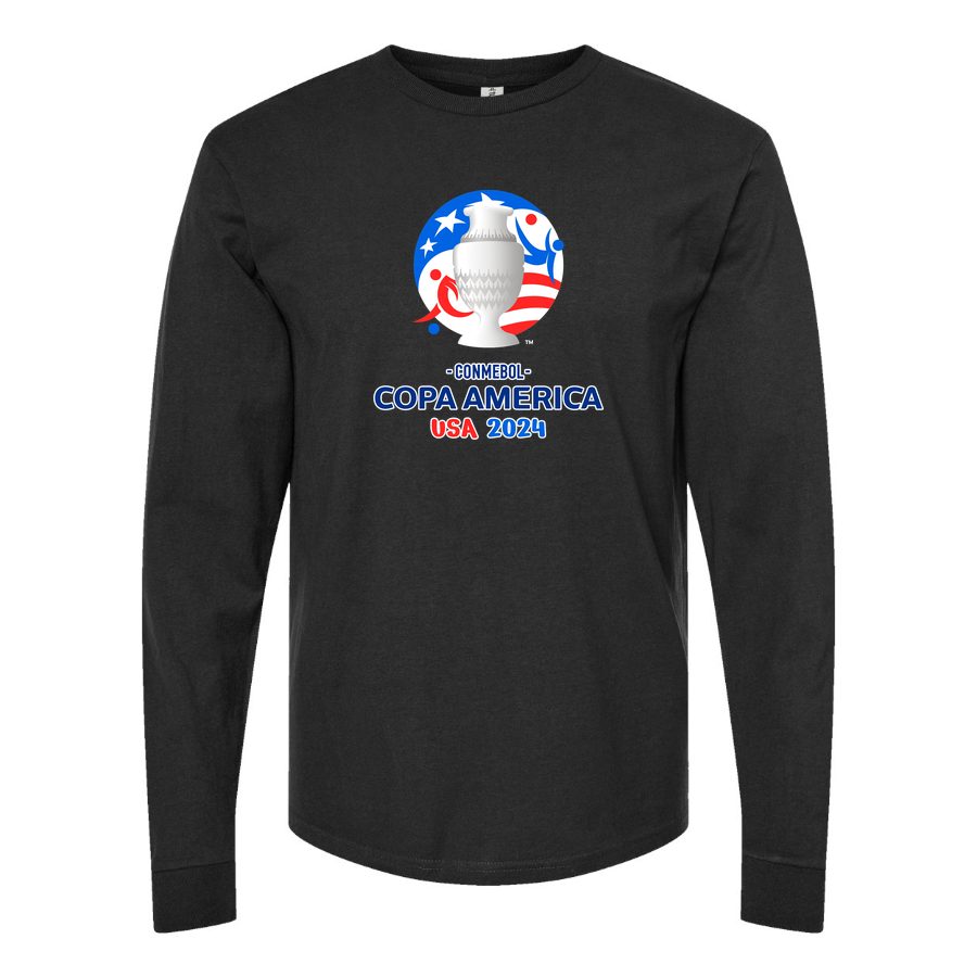 Men's Copa América 2024 logo Long sleeves Cotton Blend T-Shirt - Black