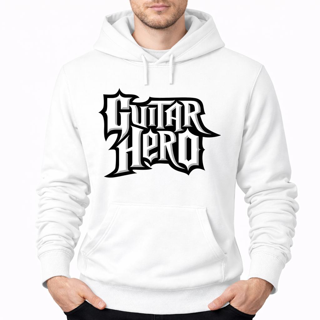 Men's Guitar Hero Pullover Hoodie - White