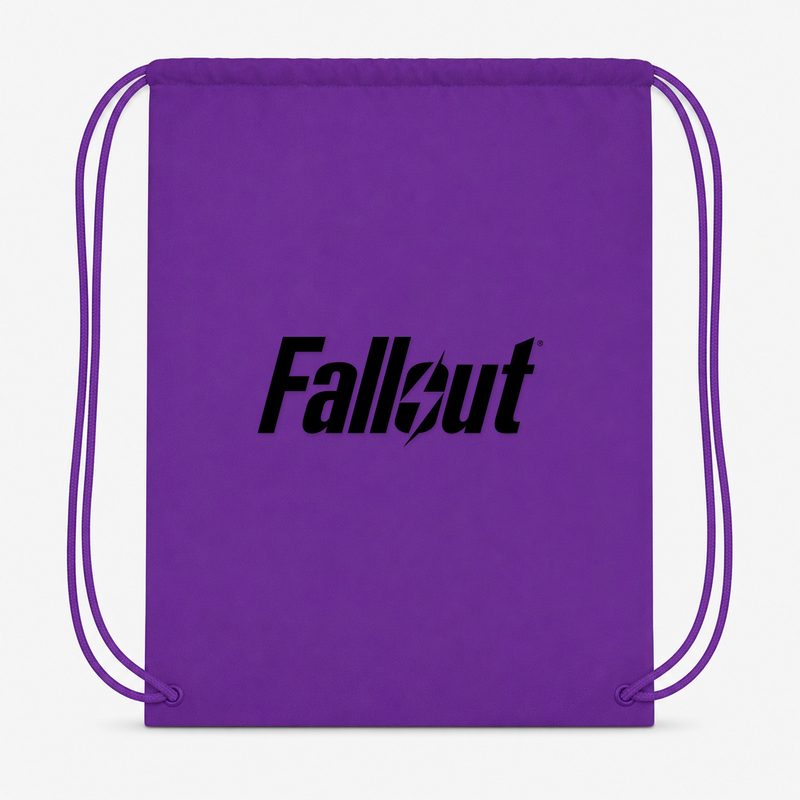 Fallout Black Drawstring Bag - Purple