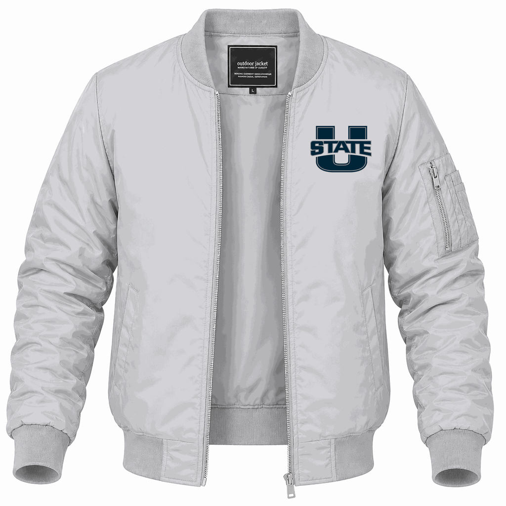 Men's Utah State Aggies Logo Lightweight Bomber Jacket - Gray