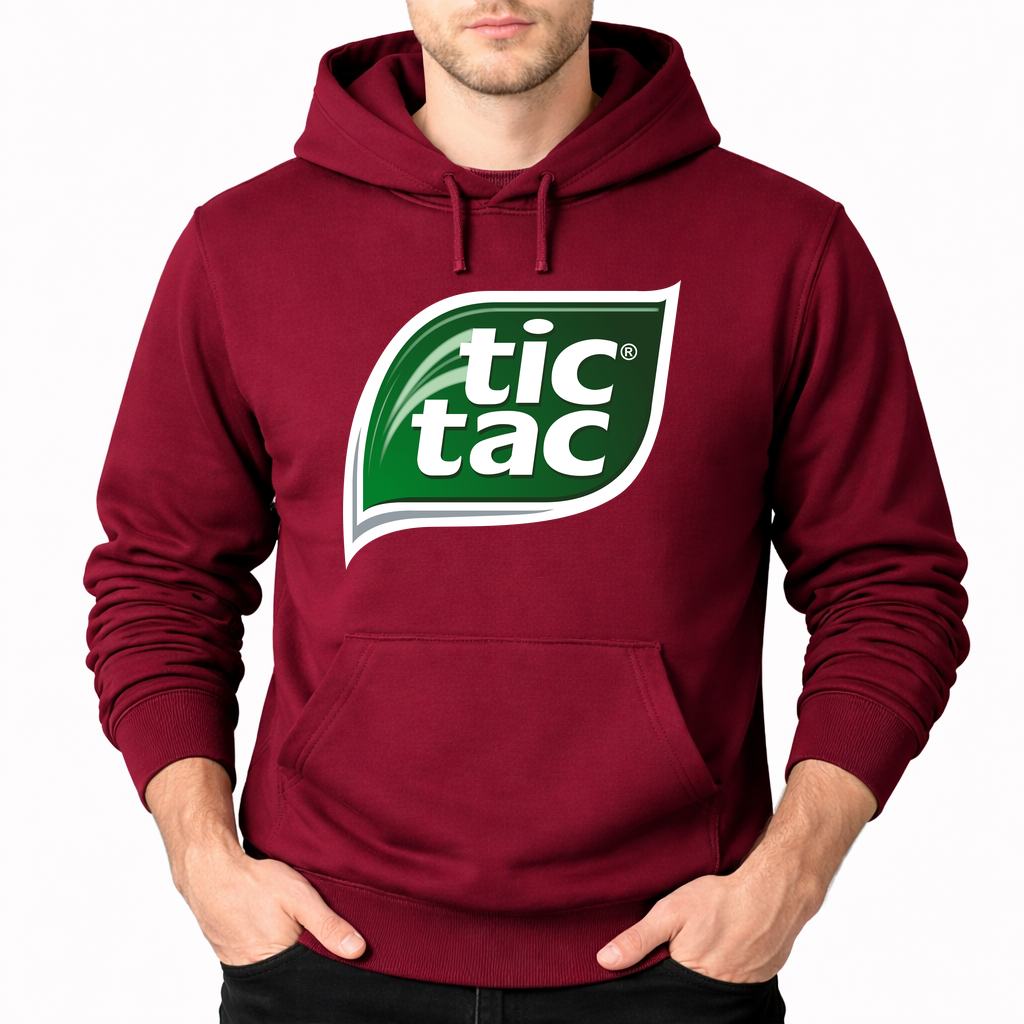 Men's Tic Tac Pullover Hoodie - Burgundy