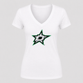 Women's Dallas Stars V Neck T-Shirt in white