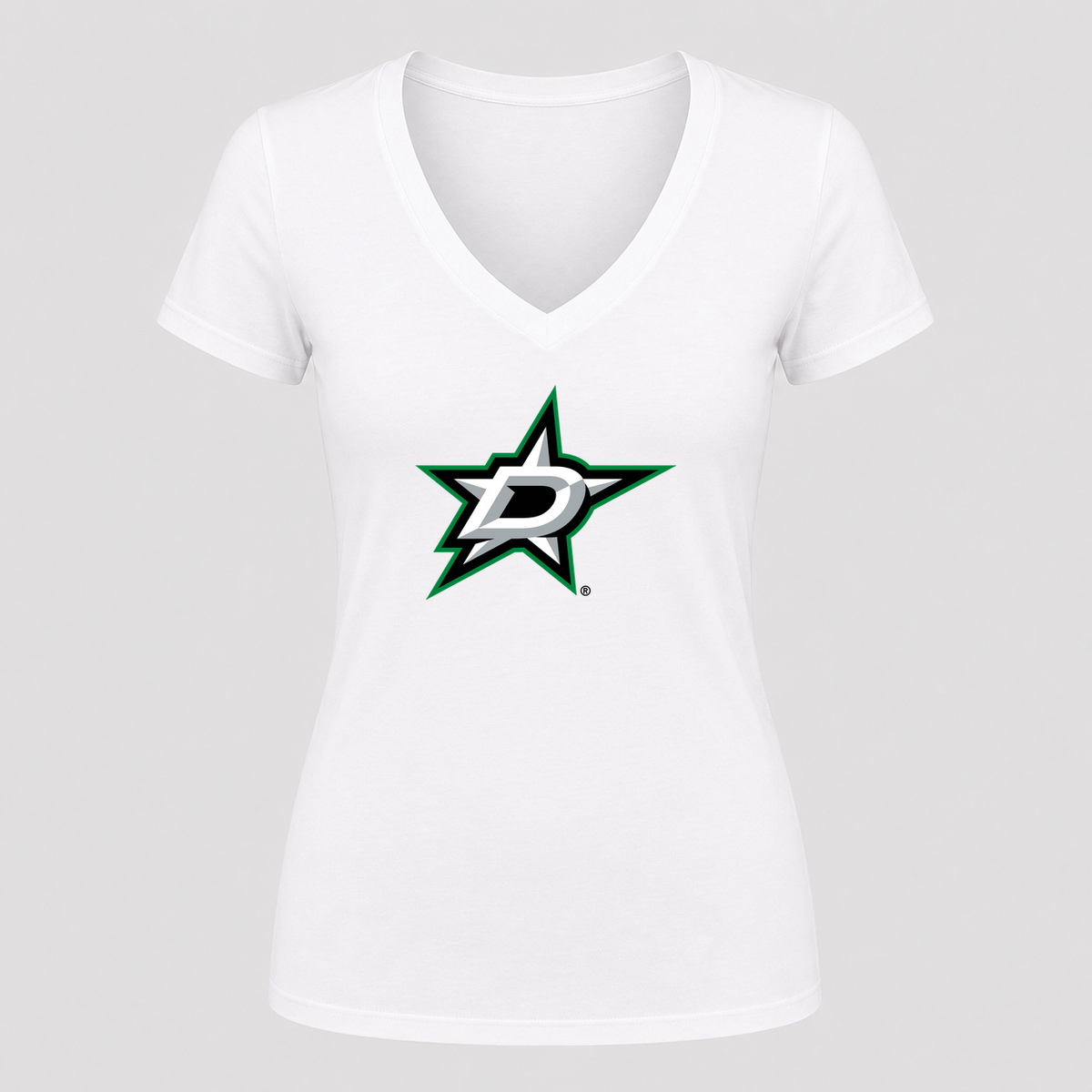 Women's Dallas Stars V Neck T-Shirt in white