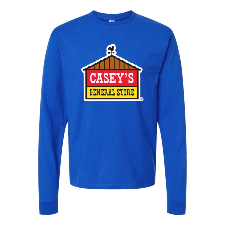 Men's Caseys-General-Stores-Logo-1536x864 Long sleeves Cotton Blend T-Shirt - Blue