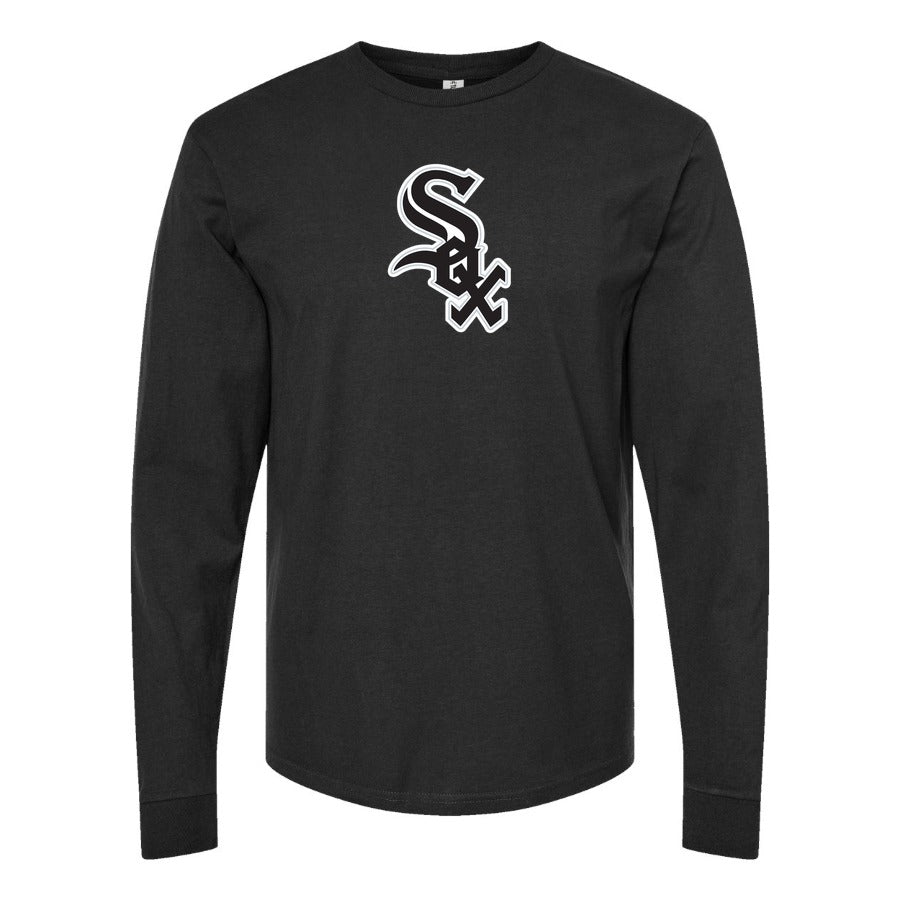Men's Chicago White Sox Long sleeves Cotton Blend T-Shirt - Black