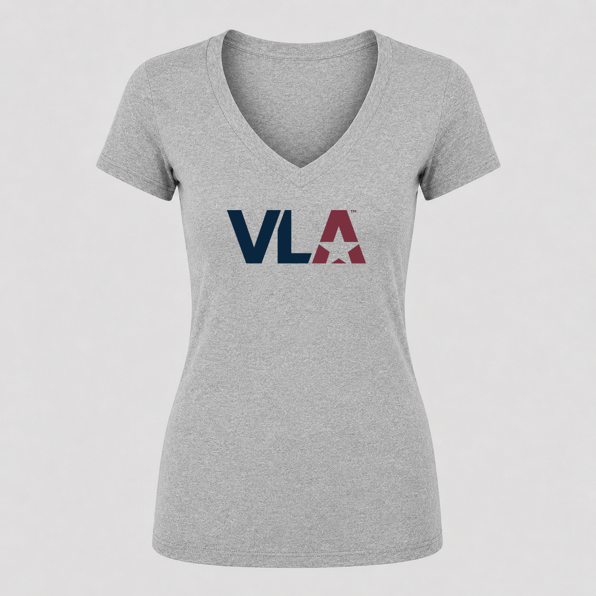 Women's American Volleyball League V Neck T-Shirt in gray