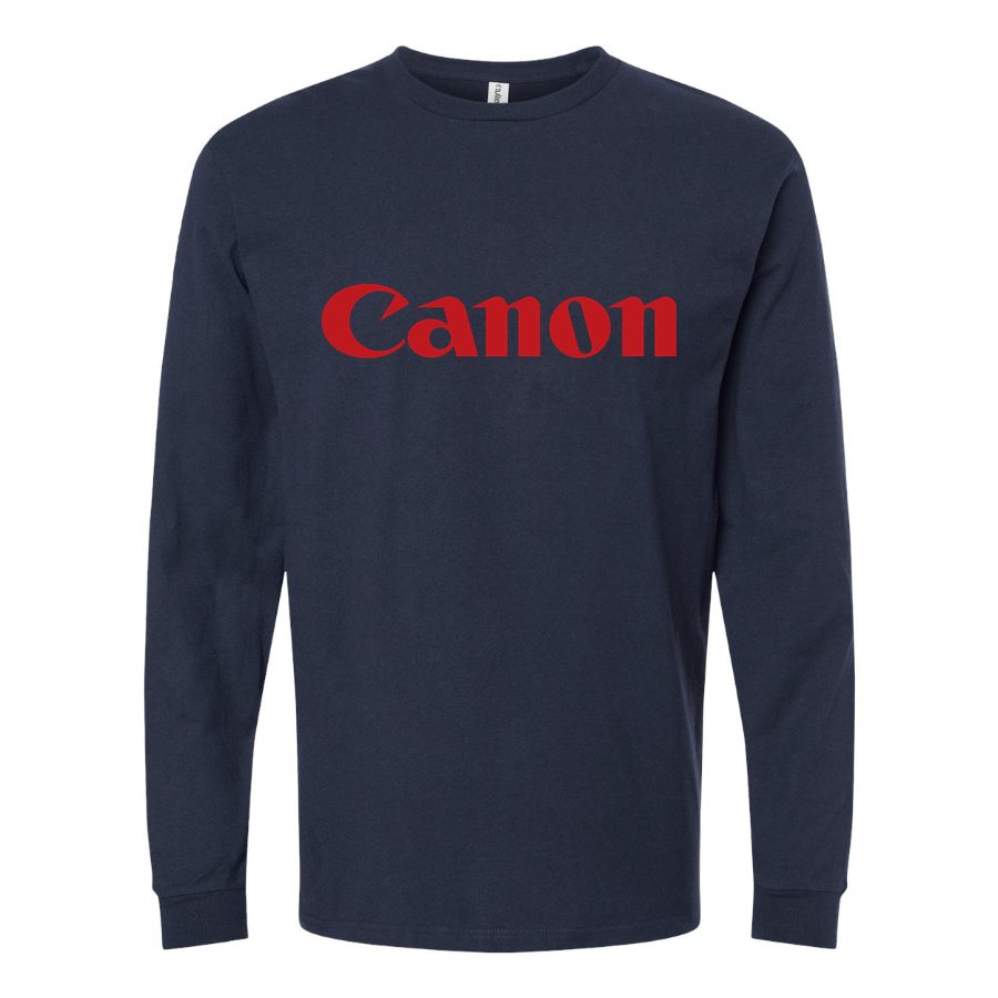 Men's canon-inc.-logo-png-transparent Long sleeves Cotton Blend T-Shirt - Navy